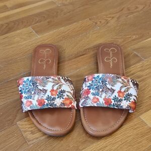 Jessica Simpson Jungle Floral Slide Sandals